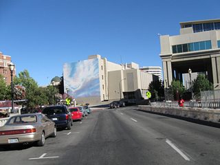 Southbound Sierra Street (former U.S. 395 Alternate) crosses the Truckee River. Sierra Street is one way southbound over the river. Like the nearby Virginia Street and Lake Street bridges, this bridge is programmed for removal and replacement as part of the Truckee River Flood Project.