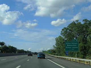 Exit 8 connects with 23rd Street in the city of Watervliet and Lower Hudson Avenue north into the village of Green Island.