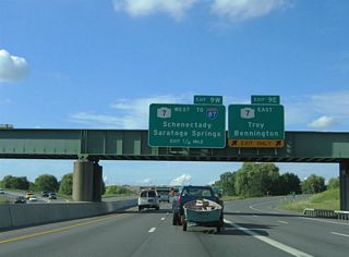 NY 7 constitutes a freeway between U.S. 4 in Troy and Interstate 87 in the town of Colonie. The freeway was originally considered as part of an extension of I-88 from Schenectady to Portsmouth, New Hampshire. The Crosstown Connection Schenectady and NY 7 here were the only sections of those original plans built the area.