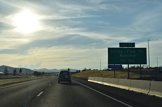 Three quarters of a mile separate the Port of Entry along I-5 north with the diamond interchange (Exit 19) at South Valley View Road. Inventoried by ODOT as the N Ashland Connector Number 2, South Valley View Road links Exit 19 with OR 99 (Rogue Valley Highway), 0.59 miles to the south.