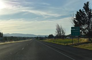 West Valley View Road meets Interstate 5 at a parclo interchange (Exit 21) a half mile east of OR 99 (Pacific Highway) along the Talent city line.