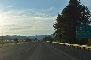 OR 99 (Pacific Highway) north from Center Point meets Interstate 5 at the parclo interchange (Exit 35) opposite from OR 140 (Blackwell Road) south. OR 99 combines with I-5 west 5.3 miles to Gold Hill. Parallel Blackwell Road is the former alignment of U.S. 99 west to Gold Hill.