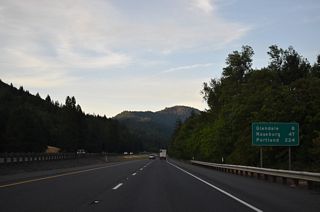Old U.S. 99 runs along the east side Frontage Road northeast to the wye interchange (Exit 78 on I-5 south) with Speaker Road.