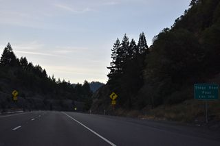 Interstate 5 rises to 1,830 feet above sea level at Stage Road Pass.