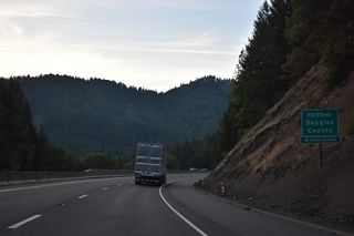 Interstate 5 enters Douglas County north from a notch in Josephine County.