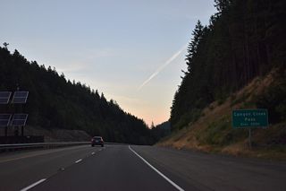 Interstate 5 north elevates to 2,015 feet above sea level at Canyon Creek Pass.