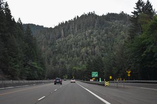 Canyon Creek Road runs along the east side of I-5 from Exit 95 to Ritche Road in an isolated valley east of Canyon Mountain.