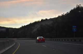 Interstate 5 straddles the hillside rising from the south banks of the South Umpqua River along the ensuing stretch northbound.
