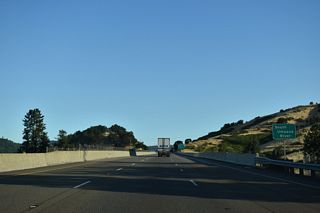 Interstate 5 crosses the South Umpqua River for the third time north from Exit 113. The bridge also spans the Southern Pacific Railroad and Dole Road.