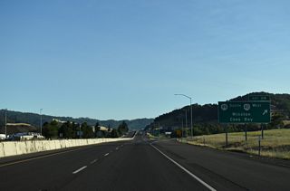 OR 99 overlaps with OR 42 southwest 2.85 miles from Grant Smith Road nearby to Douglas Boulevard in Downtown Winston.