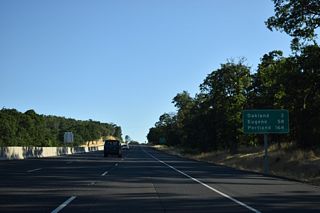 Eugene is 58 miles to the north of Sutherlin.