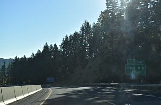 Old U.S. 99 separates from I-5/OR 99 along John Long Road from Exit 148 and the unincorporated community of Rice Hill.
