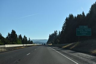 Elkhead Road (CR 7) stems east from OR 99 at Yoncalla to Interstate 5 at the west end of Scotts Valley.