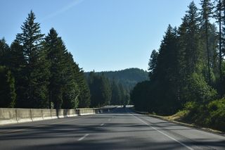 Interstate 5 turns east around Wards Butte between the Southern Pacific Railroad line and Pass Creek.