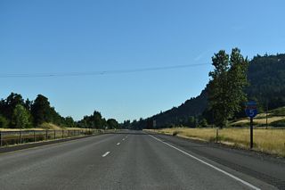 Passing west of Cougar Mountain, Interstate 5 advances north between the Coast Fork of the Willamette River and Sear Road.