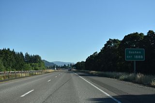 OR 99 lines Franklin Boulevard north from Goshen to meet Interstate 5 again just west of OR 58 at Exit 188 B.