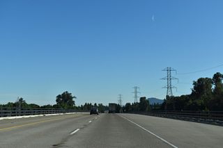 Separate spans for the two roadways along Interstate 5 were built as part of the Willamette Bridge Project. Each bridge can accommodate a third lane.