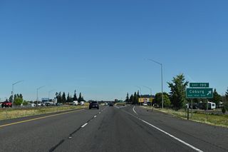 Van Duyn Road ties into the diamond interchange (Exit 199) with I-5 at Coburg from Coburg Ridge to the east.