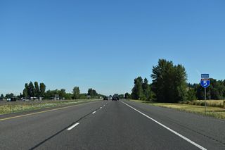 Interstate 5 straddles the Coburg city line to Muddy Creek near Lenon Hill.