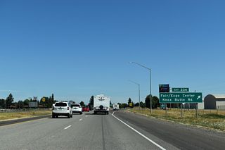 East of Exit 234, Knox Butte Road crosses Draperville from the Linn County Expo Center toward Knox Butte before meeting U.S. 20 near the South Santiam River.