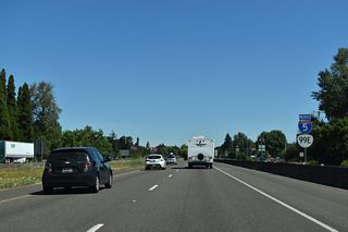 OR 99E runs concurrent with Interstate 5 north from Pacific Boulevard in Albany.