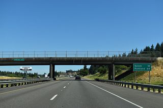 Depending on traffic, Portland is just a little over an hour away at 64 miles to the north. Salem is 18 miles away.