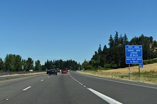 The Santiam River Rest Area follows the succeeding exit ahead of mile marker 241.