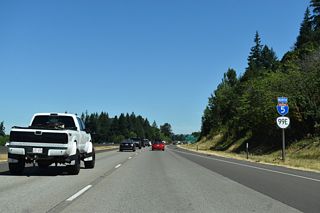 I-5/OR 99E runs along the west side of Hale Butte by mile marker 239.