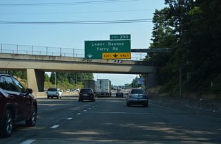 Though Interstate 5 is traveling through Washington County, Lake Oswego is actually in Clackamas County. The county line is just east of the freeway.
