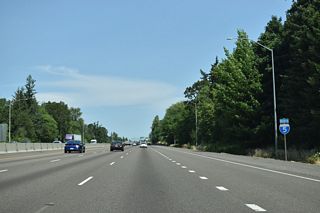 Interstate 5 runs along the Lake Oswego and Tigard city lines north to Exit 293, where the Portland city limits extend.
