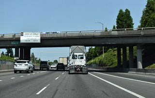Going Street, which leads to Swan Island Industrial Park, passes over Interstate 5. The HOV-2 lane north to Exit 307 commences here.