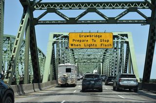 The lift portion of the Interstate Bridge falls just within the Evergreen State.