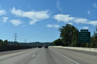 Glenwood Boulevard stems south from OR 126 Business (Franklin Boulevard) in east Eugene to a folded diamond interchange (Exit 191) with I-5 at Brackenfern Road and Moon Mountain Drive.