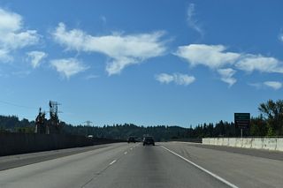 The Whilamut Passage Bridge takes Interstate 5 across the Willamette River and OR 126 Business (Franklin Boulevard).