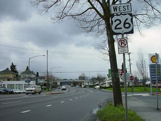 U.S. 26 / Powell Boulevard west of Milwaukie Avenue in Portland, Oregon