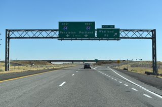 Exit 10 departs Interstate 82 one mile ahead of I-84/U.S. 30.