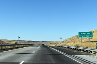 McNary Dam lies east of the Umatilla Bridge spanning the Columbia River. Devore Road links I-82 with the facility via U.S. 395 south and U.S. 730 east.