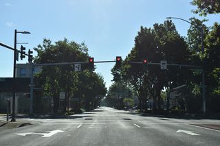 W 7th Avenue advances two blocks east from I-105 to Lincoln Street.