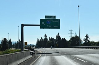 Exit 4 B leaves for Interstate 5 north to OR 569 (Belt Line Highway) and Coburg. OR 126 advances eastward through Springfield before turning northeast for Cedar Flat and Walterville.
