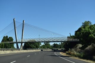 The Delta Ponds Bridge spans Delta Highway north as part of a multi use path west from Sherwood Place to the East Bank Path.