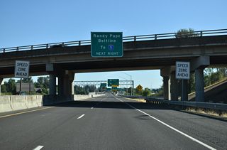 OR 569 (Randy Papé Beltline) travels 2.7 miles east from OR 132 (Delta Highway) to Interstate 5.