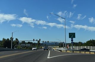 A loop ramp joins OR 569 (Beltline Highway) east to Interstate 5 and Springfield.