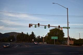 Agness Avenue links sections of Foothill Boulevard disconnected by the original construction of the exchange joining U.S. 199 with Interstate 5.