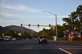 Terry Lane intersects U.S. 199 adjacent to retail areas between D and F Streets.