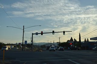 U.S. 199 (Redwood Highway) intersects Ringuette Street south of the Josephone County Public Works complex.