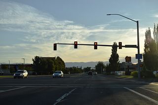 Grants Pass Parkway advances west from Agness Avenue through a large area of shopping centers, fast food restaurants and other businesses. The succeeding traffic light on U.S. 199 southbound operates at Terry Lane.