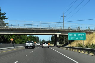 Norkenzie Road passes over the Belt Line Highway a half mile east of the three quarter cloverleaf interchange with OR 132 (Delta Highway). Completed in 1966, Delta Highway is a freeway south to I-105/OR 126 northwest of Downtown at the Willamette River.