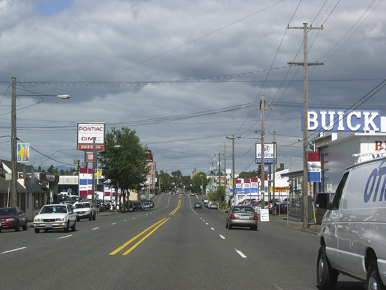 Sandy Blvd east near the Hollywood District in Portland, OR