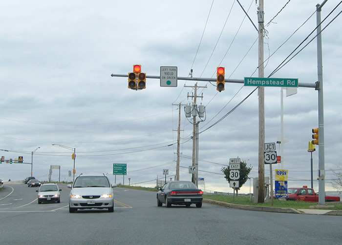 PA Adopt-A-Highway, US 30 east in Ardmore, PA. This shows a…