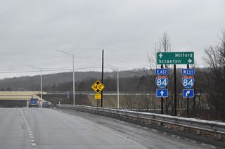 PA 507 continues south from the exchange with I-84 to Greentown and Newfoundland. I-84 east heads to Palmyra Township and west to Sterling Township.